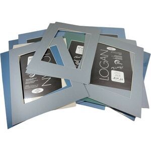 Lot 12 Logan Graphics 11x14" Mat Photo Mount, Photo Gray Blue Multi Pack #M19023